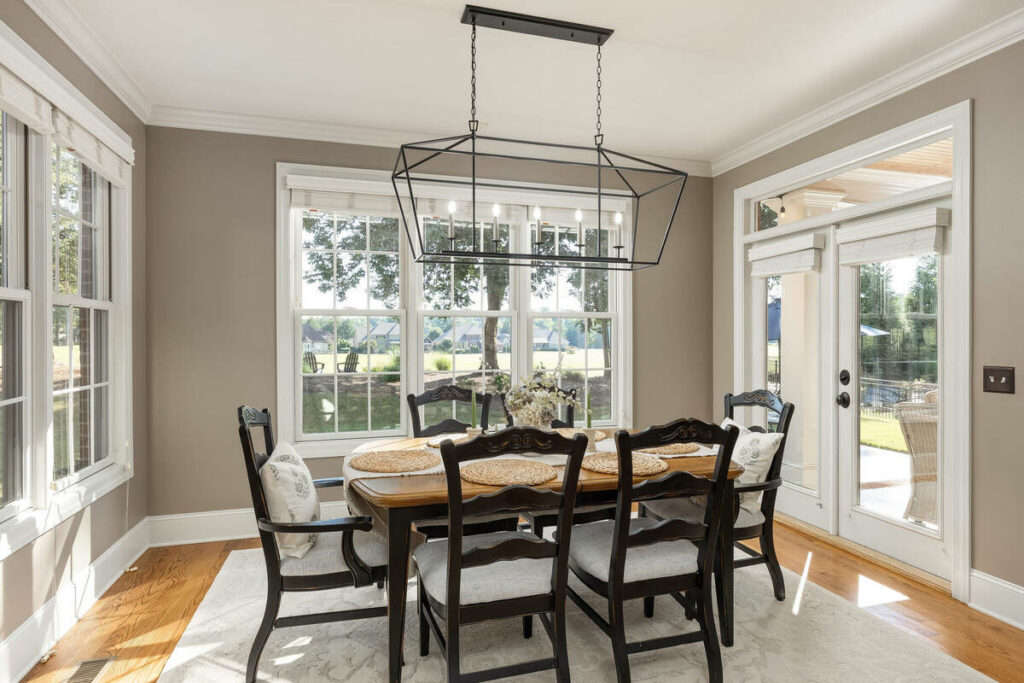 Dodge and burn editing for a bright real estate dining room