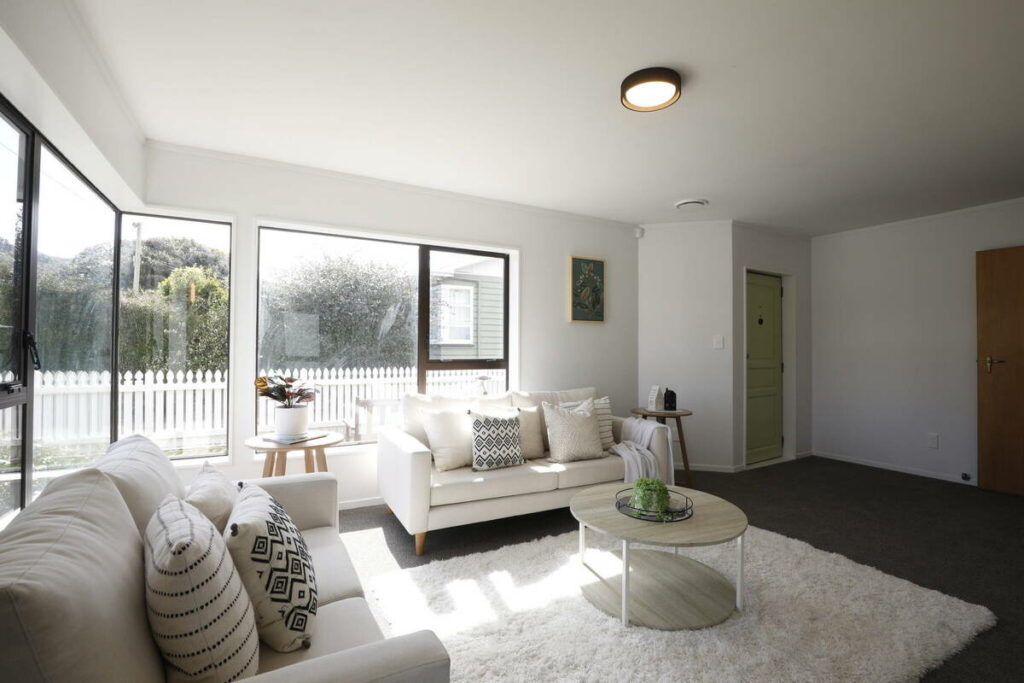 Living room before dodge and burn with uneven window lighting