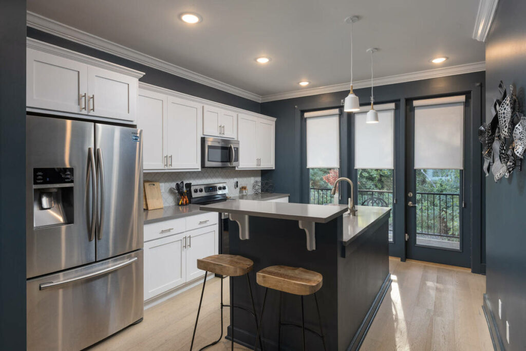 Kitchen after dodge and burn with balanced shadows and highlights