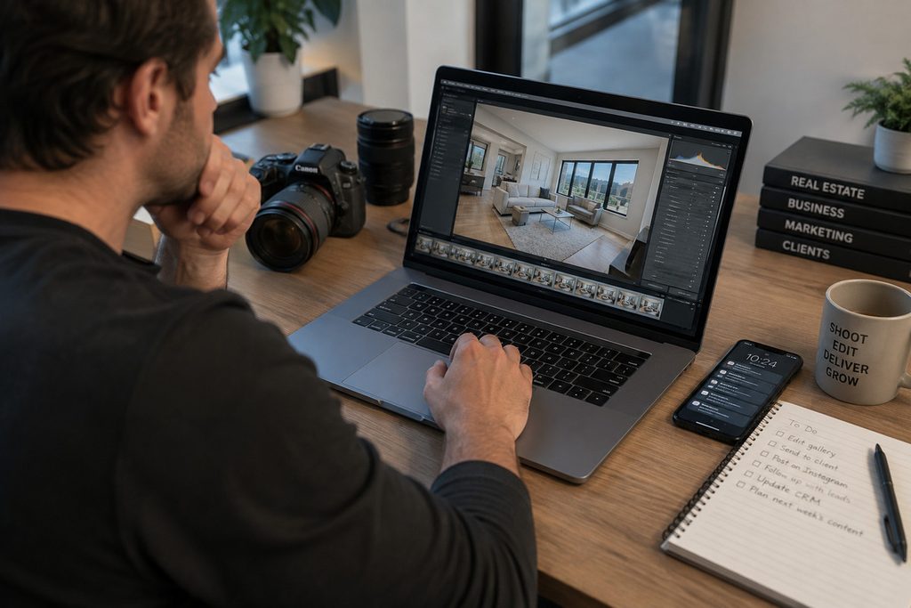Growth Coordinator supporting a real estate photographer with editing and marketing tasks