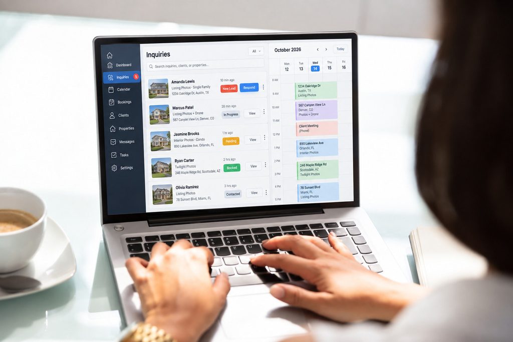 Production coordinator managing photography inquiries and booking schedules
