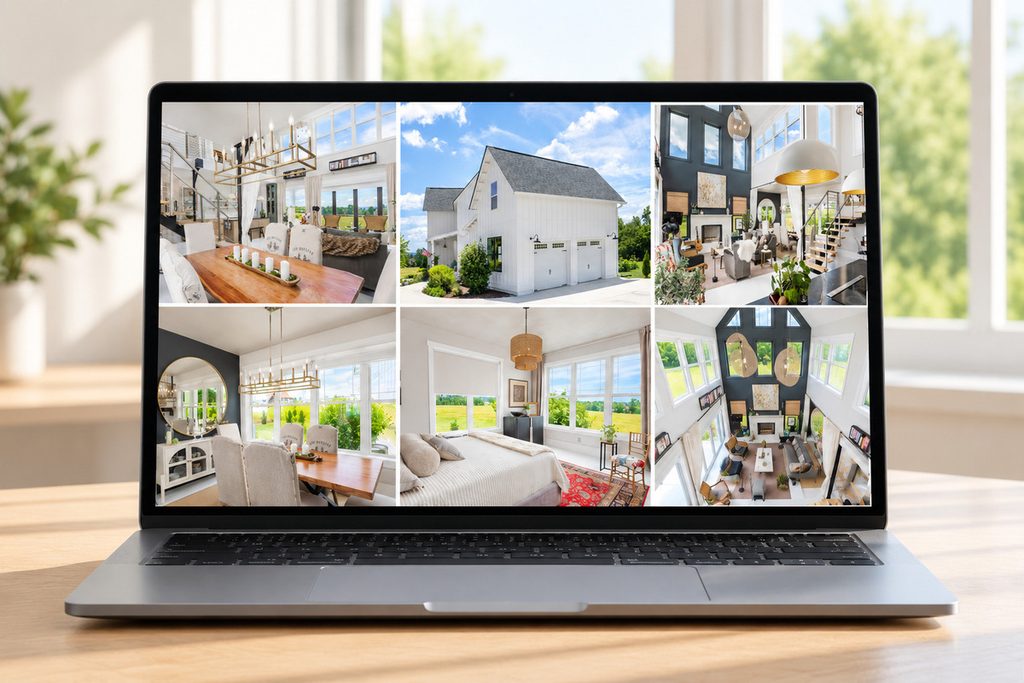 Real estate photo gallery used in an outsourcing and DIY editing workflow