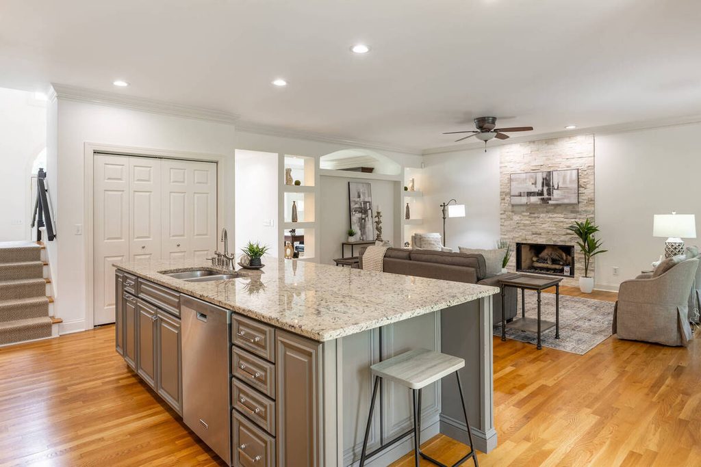 Bright real estate interior showing results of outsourcing and DIY editing