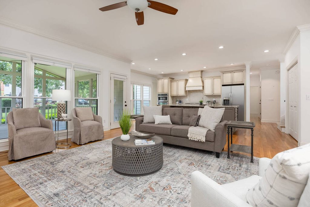 Professionally edited living room for an outsourcing and DIY editing comparison