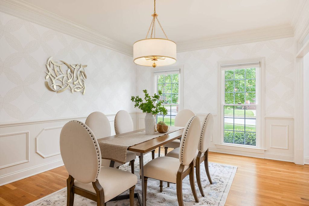 Edited dining room photo showing outsourcing and DIY editing results
