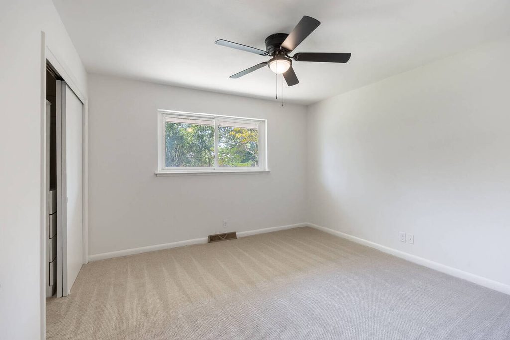 Empty bedroom before virtual staging.