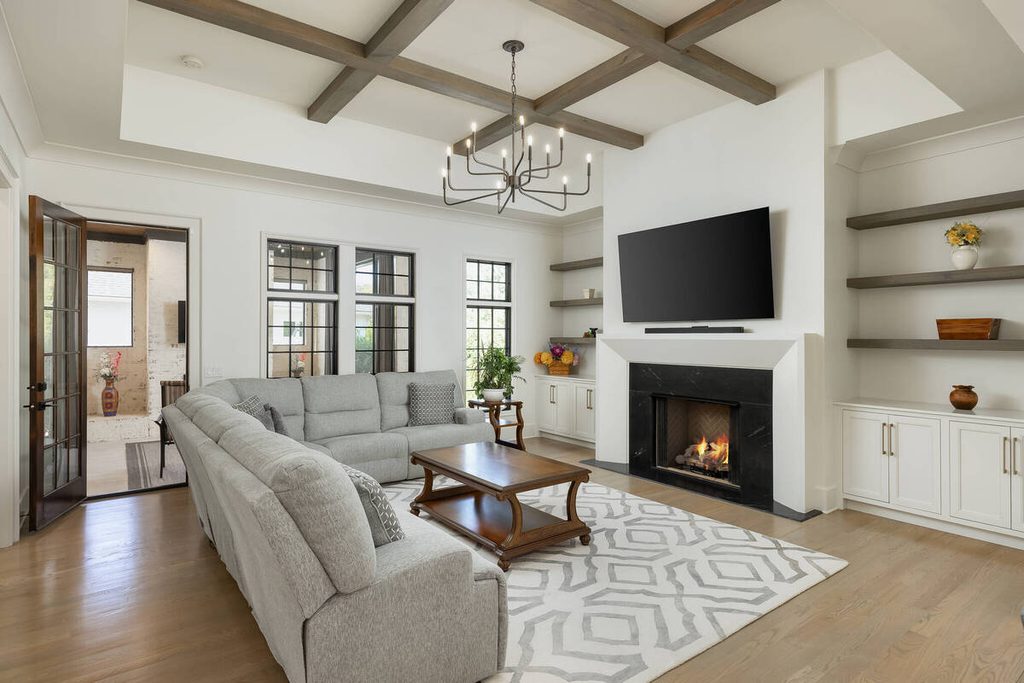 AI exposure correction in a bright living room