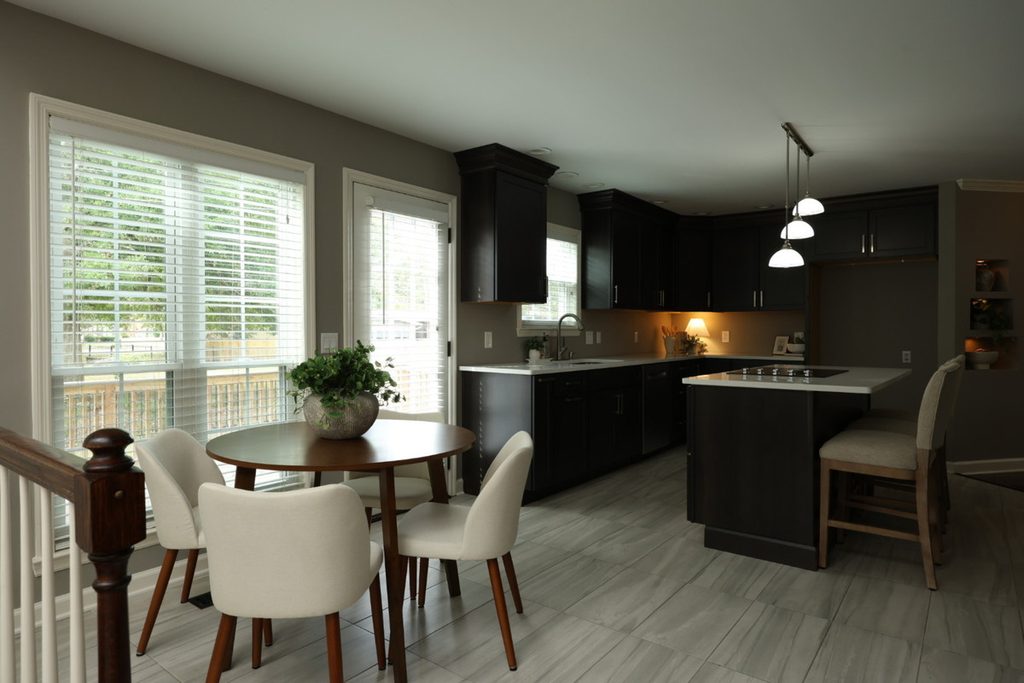 Dark kitchen before AI exposure correction