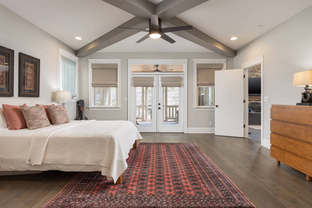 Bright bedroom after AI exposure correction