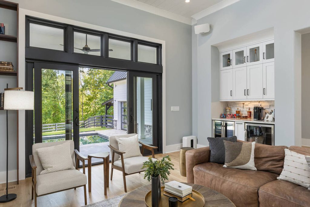 AI exposure correction in a bright living room